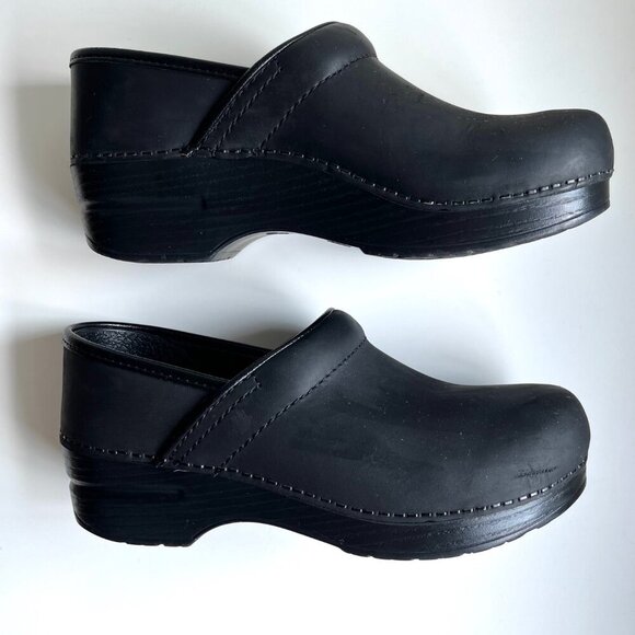 Dansko Professional Black Nubuck Leather Clogs | Size 37 Narrow - Picture 3 of 8